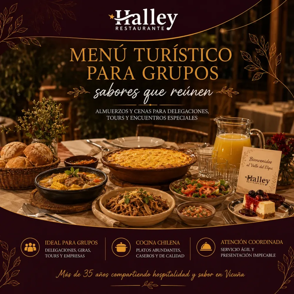 Menú turístico para grupos en Vicuña